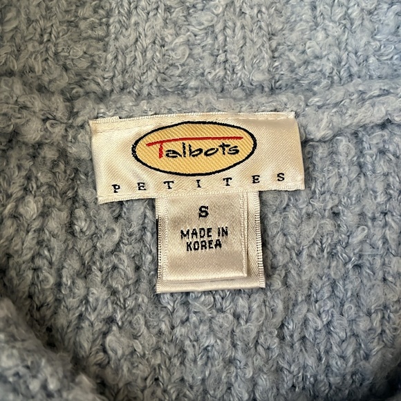 EUC Talbots Petite Light Blue Cozy Sweater Small - Picture 7 of 10